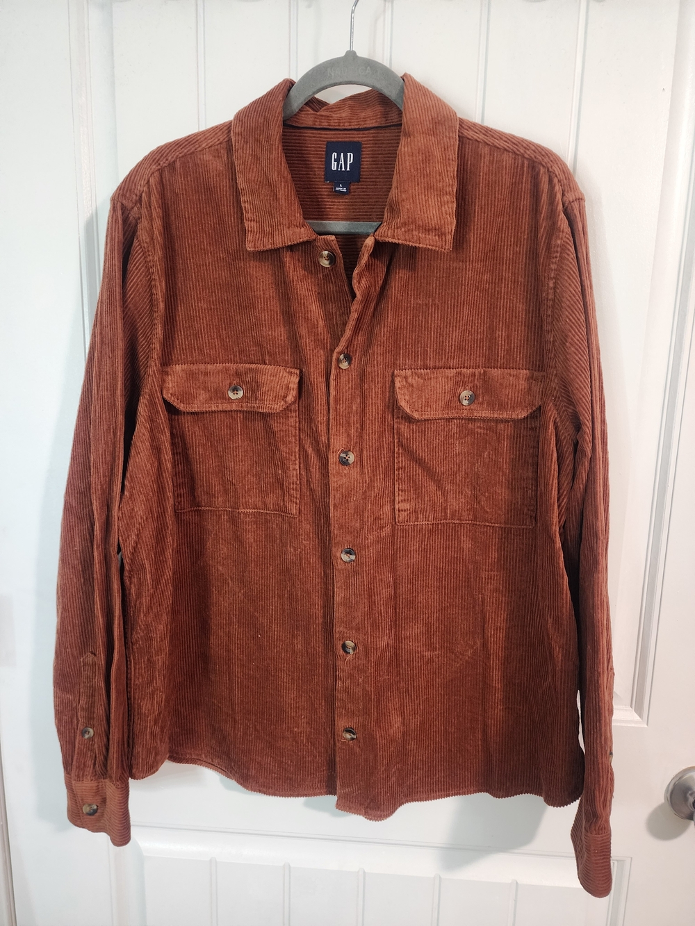 GAP Men's Burnt Orange Corduroy Shirt Jacket